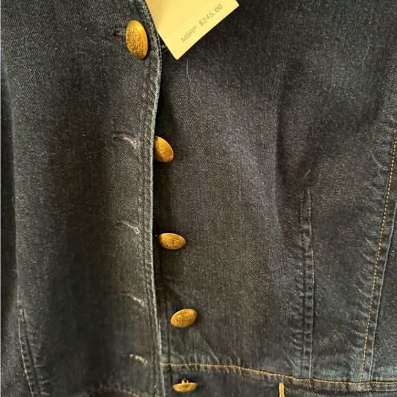 Ralph Lauren Dark Blue Denim Jacket with Gold Trim - Picture 3 of 7